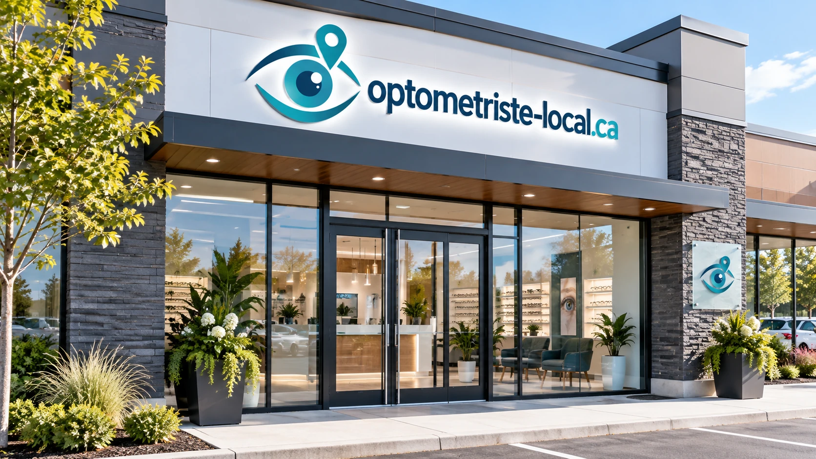 Façade d'une clinique d'optométrie